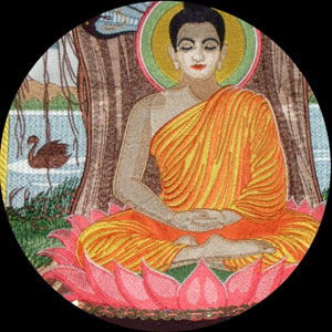 Embroidery Art close-up-view: Buddha