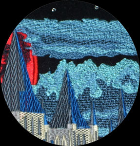 Embroidery Art close-up-view: Draculas Castle